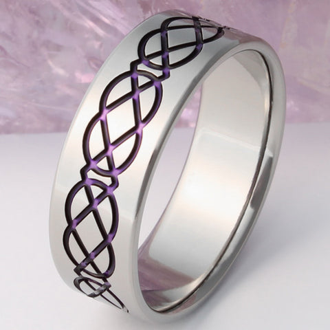 Purple Celtic Titanium Ring - ck1Purple