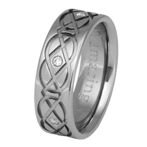 Celtic Titanium Diamond Ring - ck43