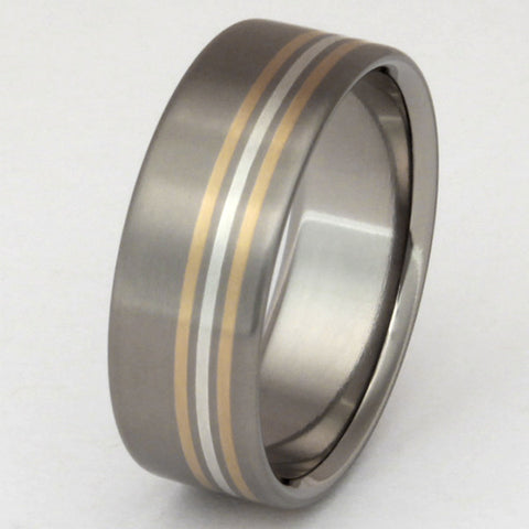 splendor two tone ring m5 Titanium Wedding and Engagement Rings