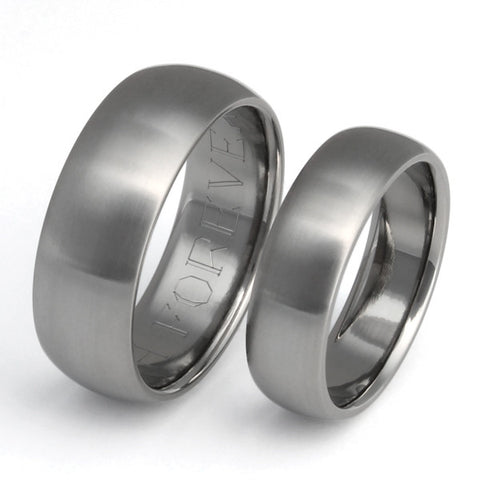 Matching Titanium Wedding Band Set - stn11