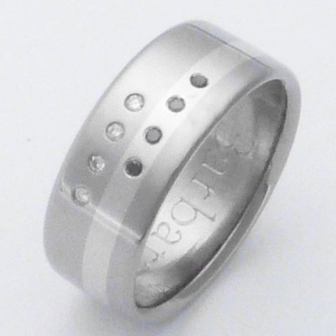 black diamond wedding ring with platinum inlay bd12 Titanium Wedding and Engagement Rings