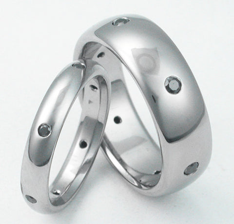 matching black diamond titanium wedding band set stbd18 Titanium Wedding and Engagement Rings