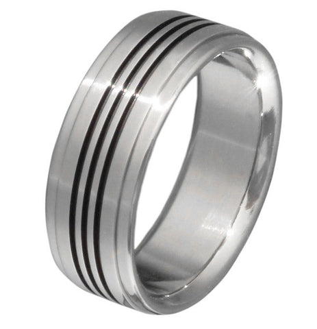 black titanium ring bk3 Titanium Wedding and Engagement Rings