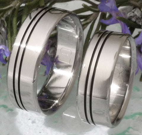 matching black titanium wedding band set stbk8 Titanium Wedding and Engagement Rings