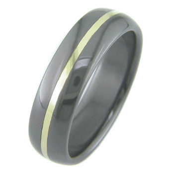 Boone Titanium Black Zirconium Ring w/ Gold Inlay