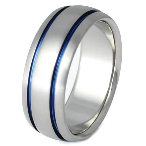 blue titanium promise ring marine b10 Titanium Wedding and Engagement Rings