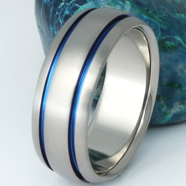 blue titanium promise ring marine b10 Titanium Wedding and Engagement Rings