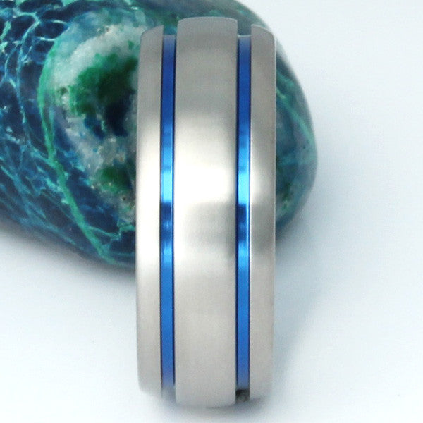 blue titanium promise ring marine b10 Titanium Wedding and Engagement Rings