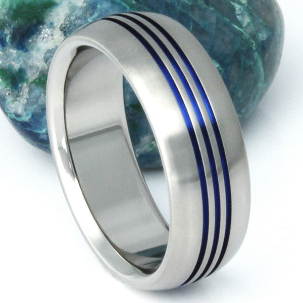 blue titanium ring b12 Titanium Wedding and Engagement Rings