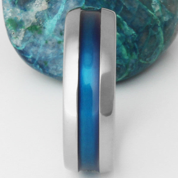 blue titanium ring b14 Titanium Wedding and Engagement Rings