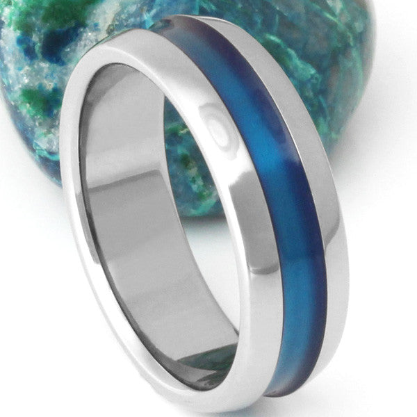 blue titanium ring b14 Titanium Wedding and Engagement Rings