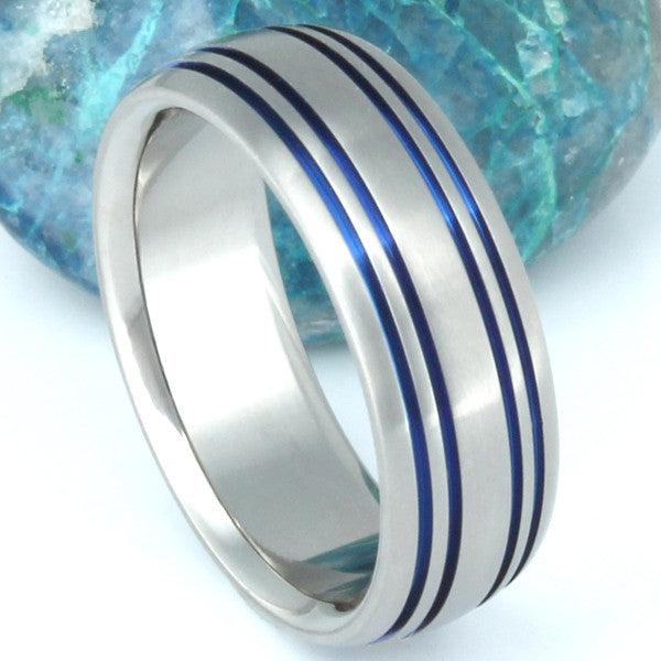 blue titanium promise ring b15 Titanium Wedding and Engagement Rings
