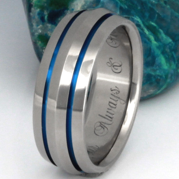 blue titanium ring b17 Titanium Wedding and Engagement Rings