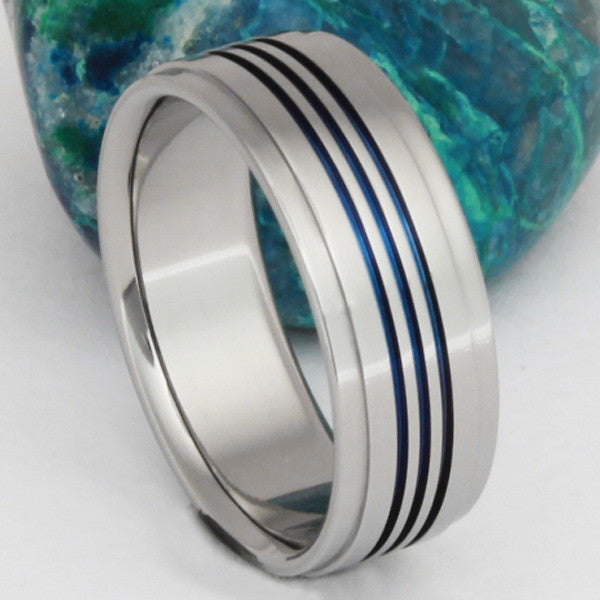 blue titanium promise ring b3 Titanium Wedding and Engagement Rings
