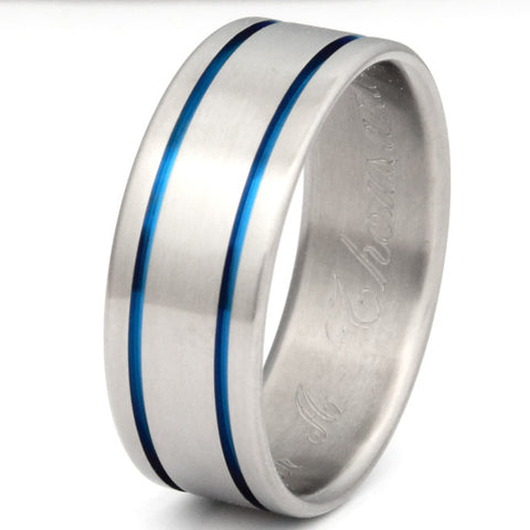 blue titanium promise ring b5 Titanium Wedding and Engagement Rings
