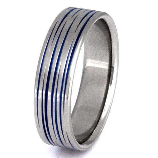 blue titanium promise ring b19 Titanium Wedding and Engagement Rings