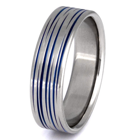blue titanium promise ring b19 Titanium Wedding and Engagement Rings