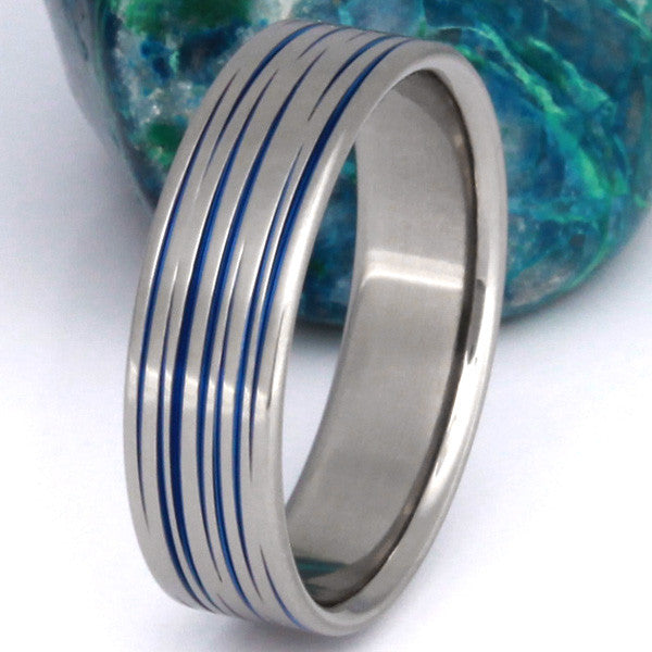 blue titanium promise ring b19 Titanium Wedding and Engagement Rings