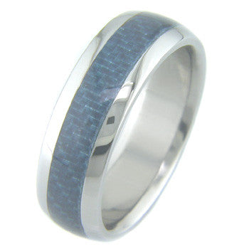 Boone Blue Carbon Fiber Titanium Ring