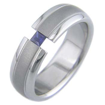 accents with princess Titanium Wedding and Engagement Rings