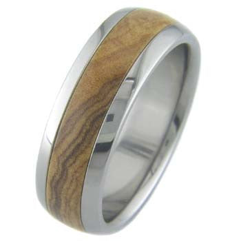 african olivewood Titanium Wedding and Engagement Rings