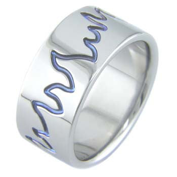 Boone Titanium Ring - Blue Flame