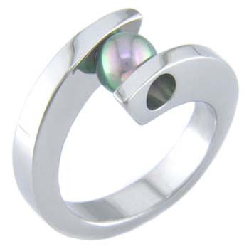 helixx pearl Titanium Wedding and Engagement Rings