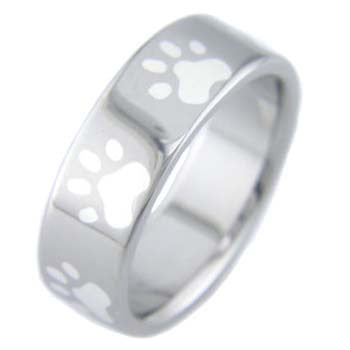 Boone Titanium Ring - Silver Paws