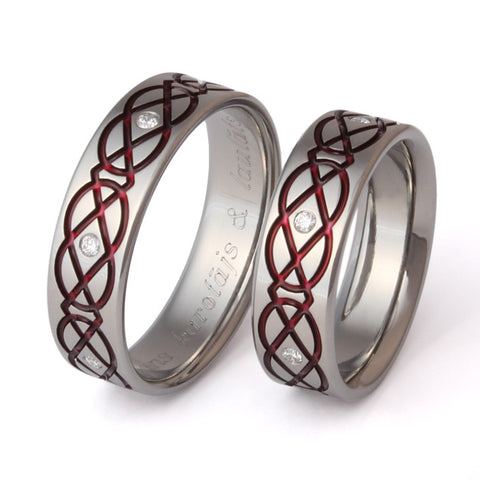 matching celtic titanium ring set stck43 Titanium Wedding and Engagement Rings