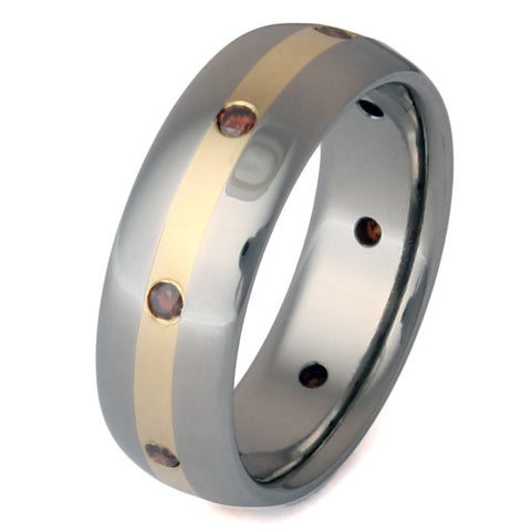 titanium cognac diamond ring s8 Titanium Wedding and Engagement Rings