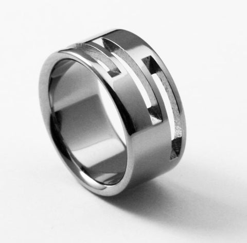 Unique Designer Titanium Wedding Ring - derby