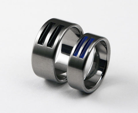 unique black titanium wedding ring equal 