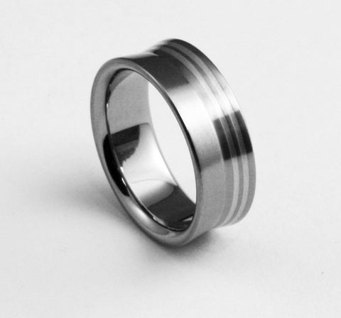 Unique Designer Titanium Wedding Ring flying v 