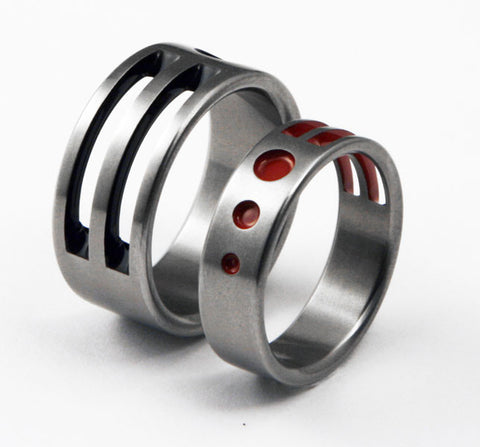unique titanium wedding ring lofi