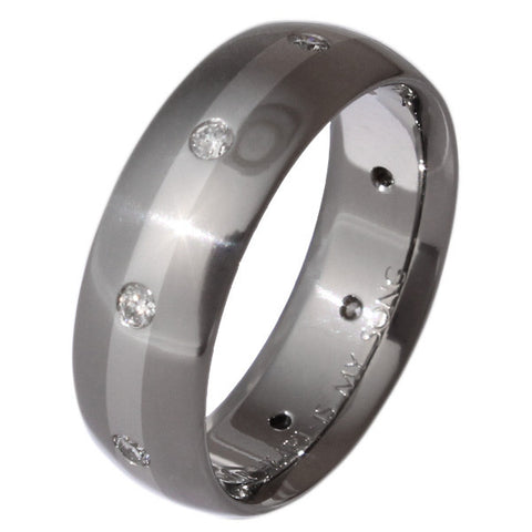 titanium diamond wedding ring with platinum inlay s84 Titanium Wedding and Engagement Rings