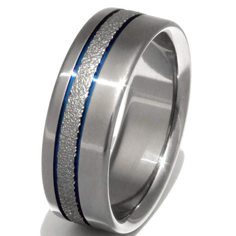 champagne sparkle frost titanium wedding ring f14 Titanium Wedding and Engagement Rings