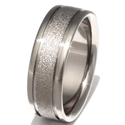 waterfall frost titanium wedding ring f5 Titanium Wedding and Engagement Rings