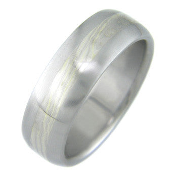 green gold and silver twist mokume Titanium Wedding and Engagement Rings