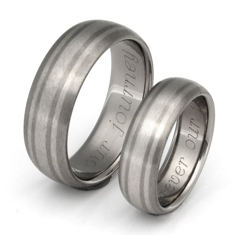 matching platinum titanium wedding band set stp20 Titanium Wedding and Engagement Rings