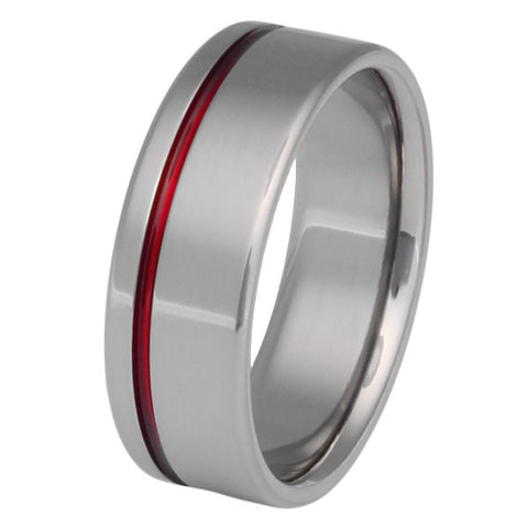 thin red line titanium ring r2 Titanium Wedding and Engagement Rings