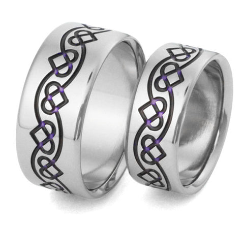 matching celtic titanium wedding band set stck35p Titanium Wedding and Engagement Rings