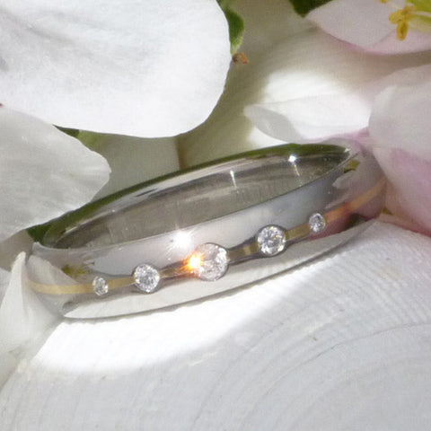 titanium diamond engagement ring with gold s15 Titanium Wedding and Engagement Rings