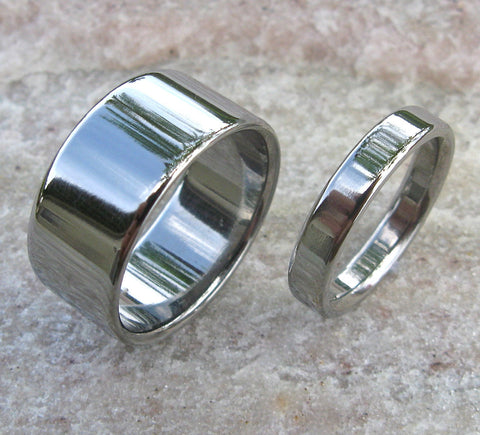 matching titanium wedding band set stn12 Titanium Wedding and Engagement Rings