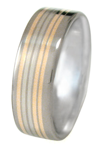 celebration two tone ring m6 Titanium Wedding and Engagement Rings