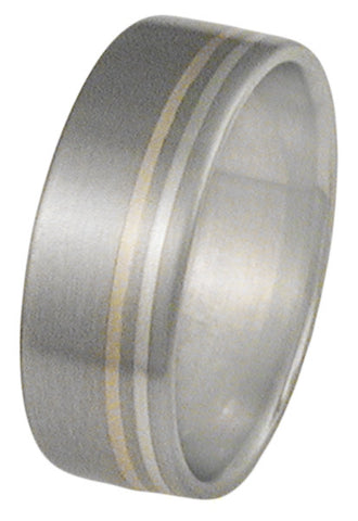 cliff hanger two tone ring m8 Titanium Wedding and Engagement Rings