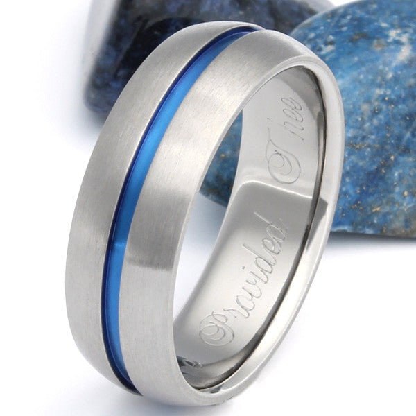Thin Blue Line Ring - The Challenger - b22