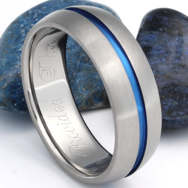 Thin Blue Line Ring - The Challenger - b22