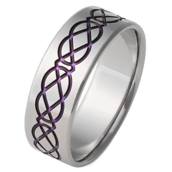 Purple Celtic Titanium Ring - ck1Purple