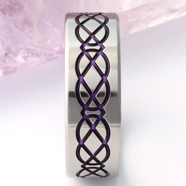 Purple Celtic Titanium Ring - ck1Purple