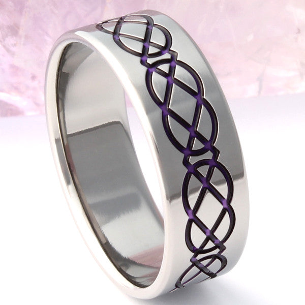 Purple Celtic Titanium Ring - ck1Purple